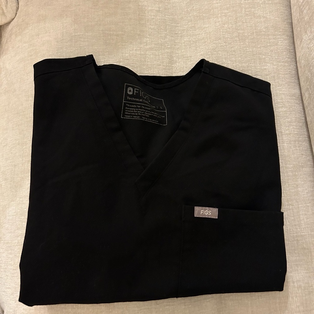 Figs black catarina one pocket scrub top